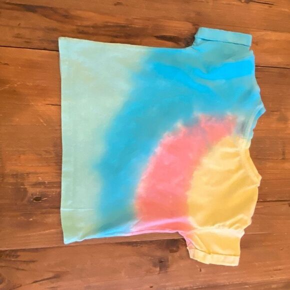 Love Peace Lip Gloss Tie Dye Butterfly Short Sleeve Rainbow Tee Toddler Size 4 - Picture 10 of 14